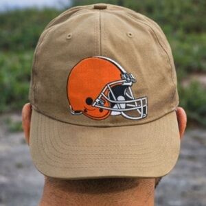 Vintage‎ Cleveland Browns Beige Flat Bill Snapback Hat Unisex Adult One Size